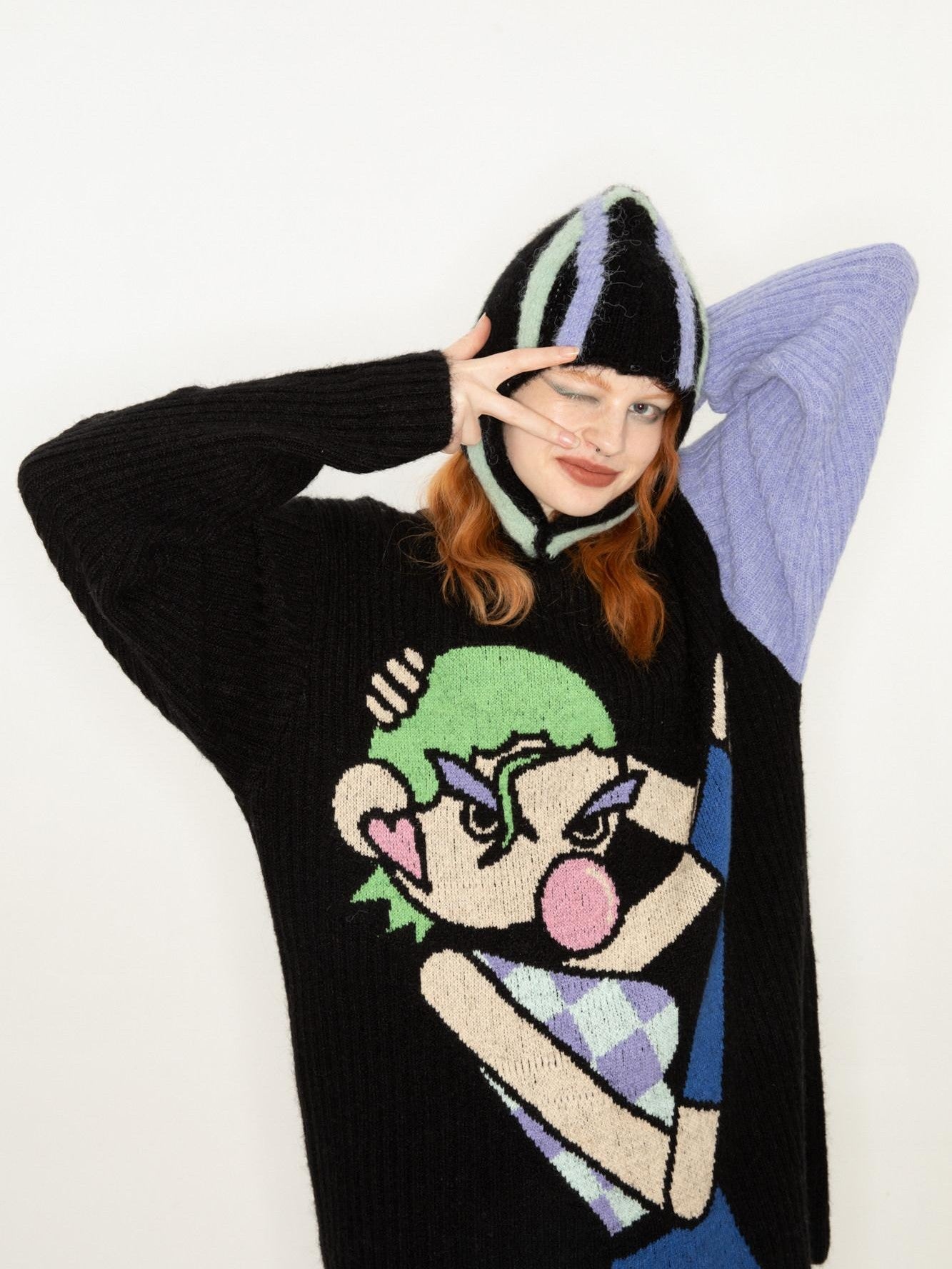 QUORRA S CHORD Blue Green Two Tone Knitted Yarn Women&