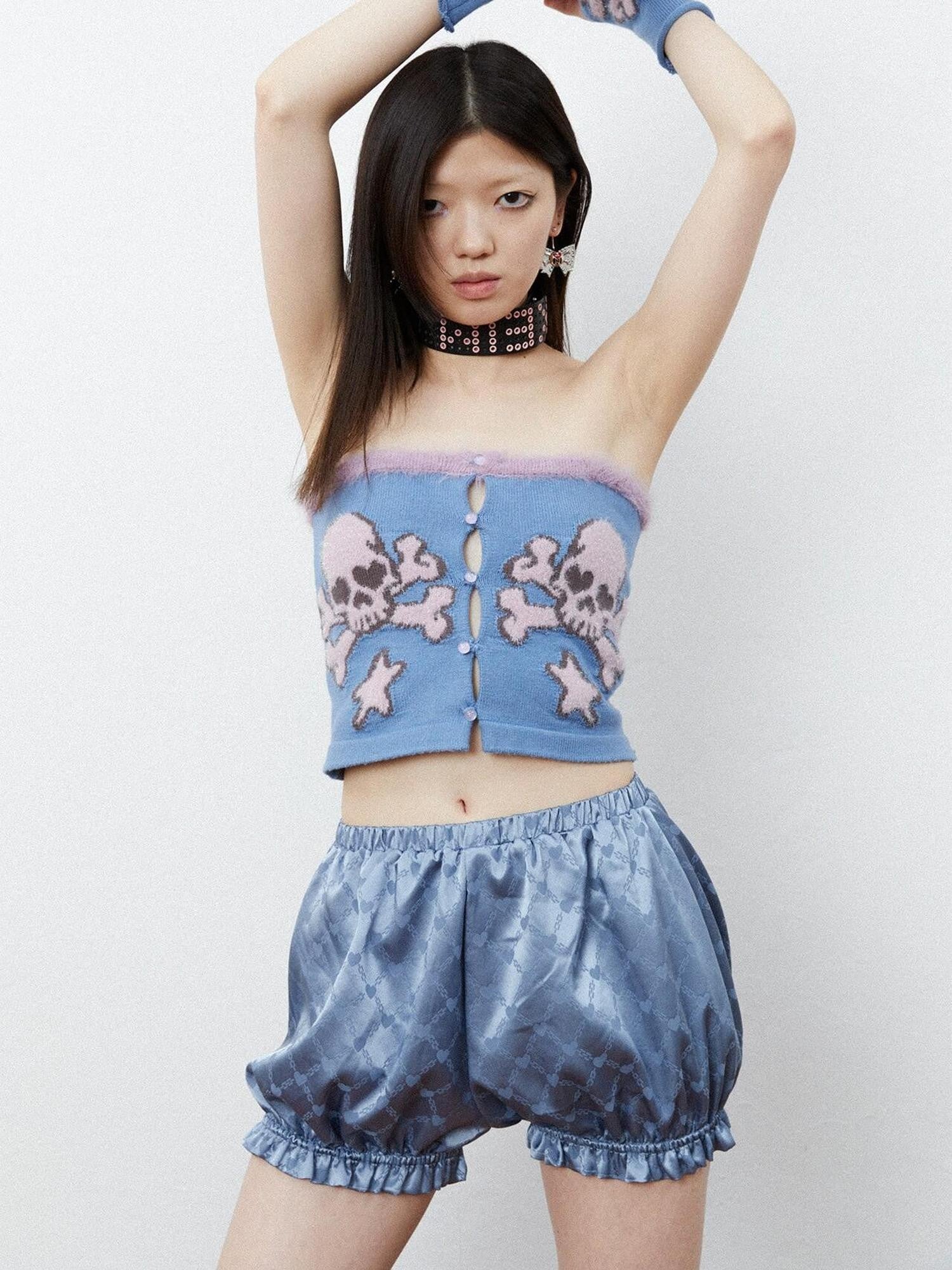 QUORRA S CHORD Blue Heart Chain Elastic Waist Pumpkin Lantern Women&
