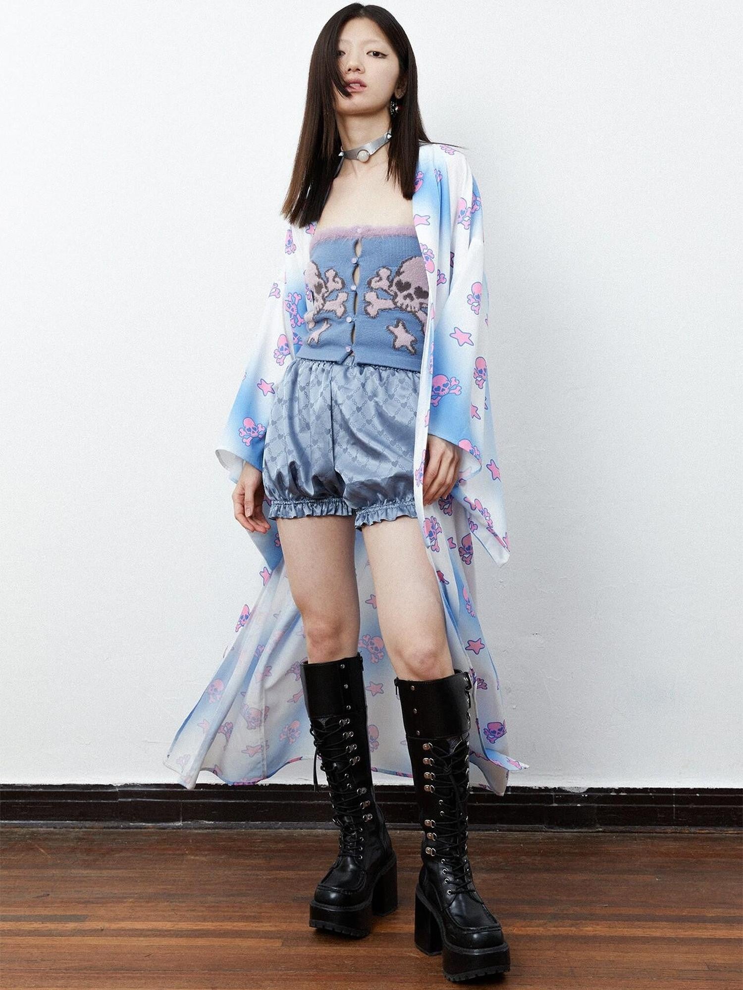QUORRA S CHORD Blue Heart Chain Elastic Waist Pumpkin Lantern Women&