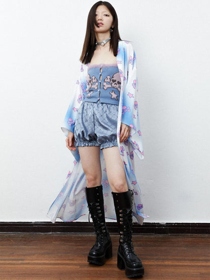 QUORRA S CHORD Blue Heart Chain Elastic Waist Pumpkin Lantern Women&