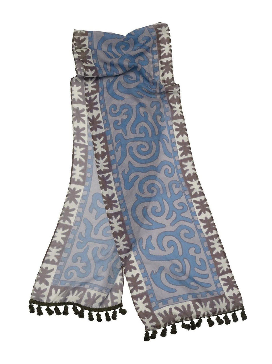 QUORRA S CHORD Brown Blue Tassel Kazakh Ethnic Pattern Women&