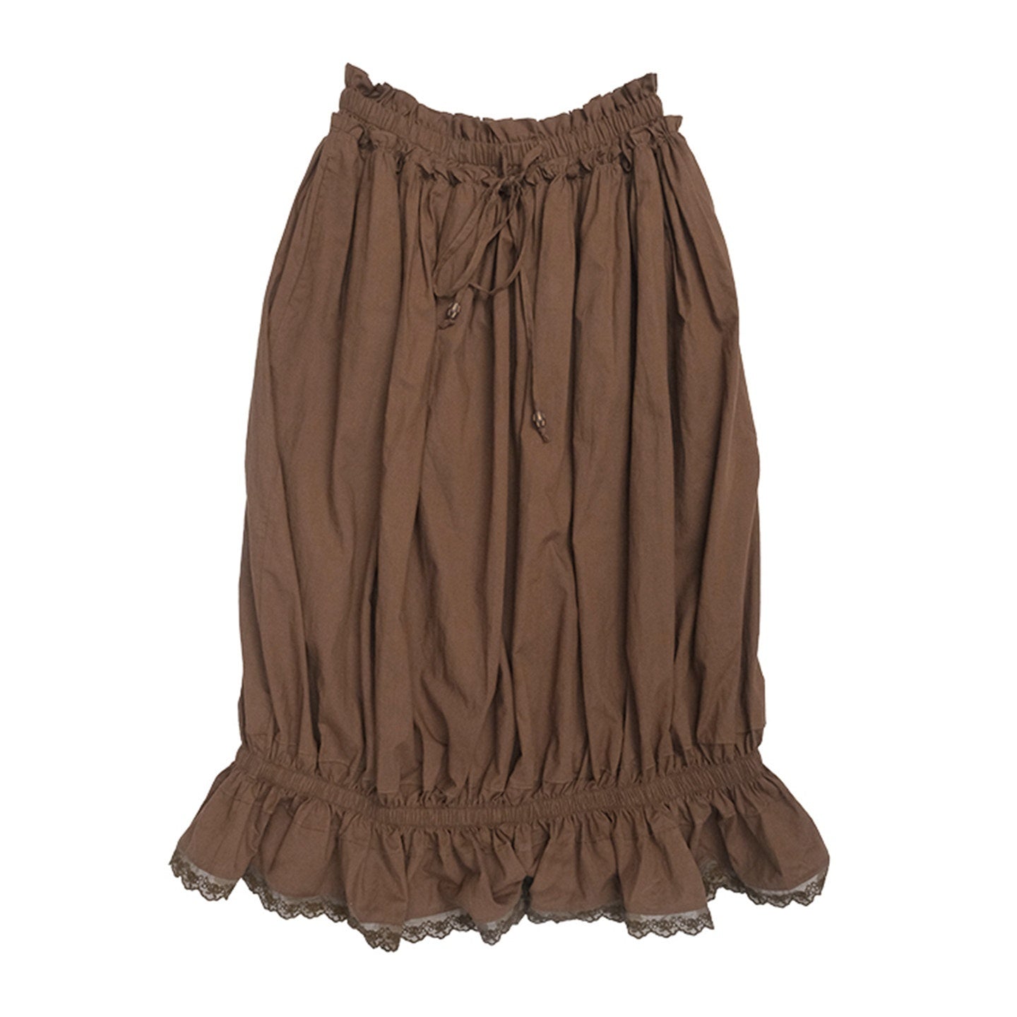 QUORRA_S_CHORD_Brown_Elastic_Waist_Drawstring_Pockets_Tulip_Hem_Women&