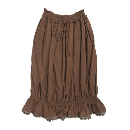 QUORRA_S_CHORD_Brown_Elastic_Waist_Drawstring_Pockets_Tulip_Hem_Women&