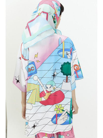 QUORRA S CHORD Cartoon Graphic Loose Crewneck Women&