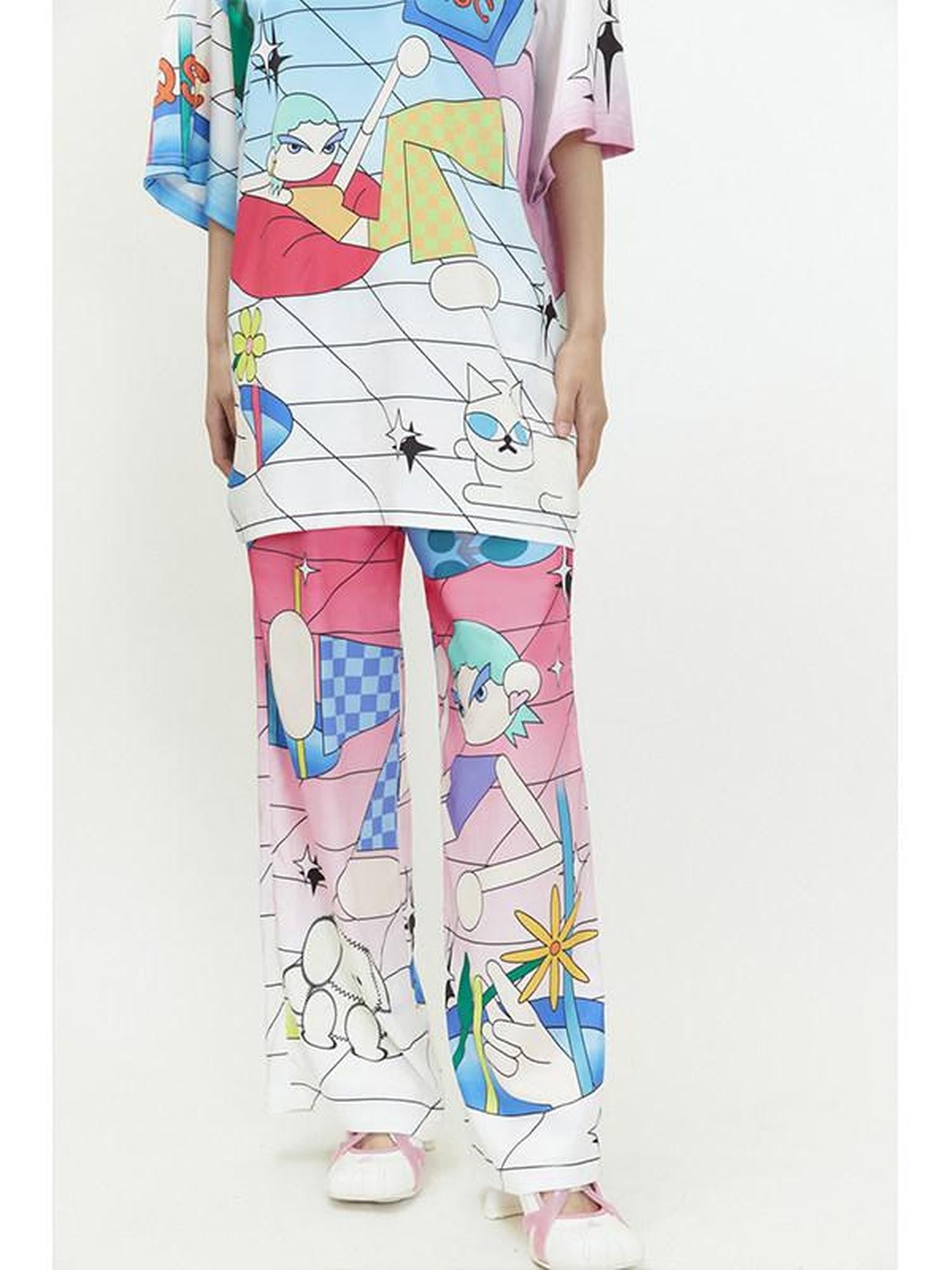 QUORRA S CHORD Cartoon Graphic Loose Crewneck Women&