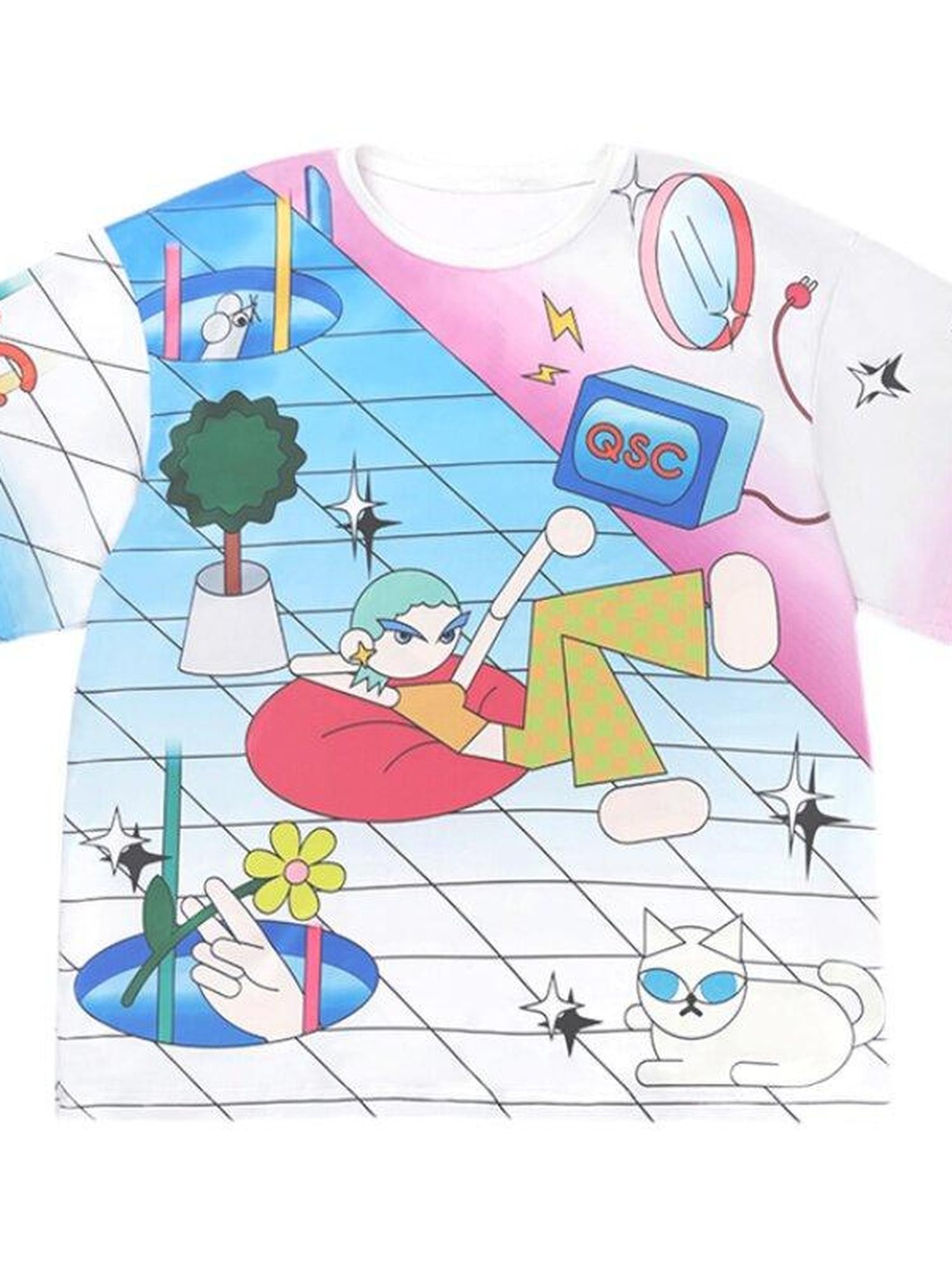 QUORRA S CHORD Cartoon Graphic Loose Crewneck Women&