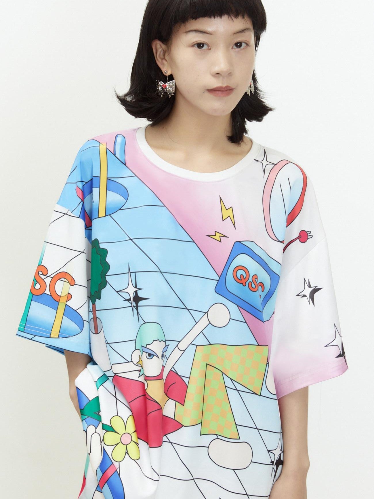 QUORRA S CHORD Cartoon Graphic Loose Crewneck Women&
