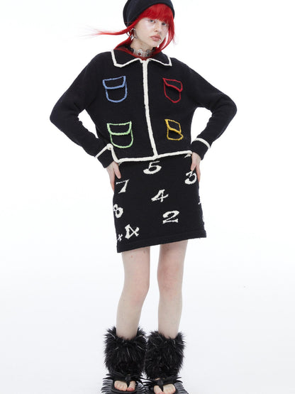 QUORRA S CHORD Colorful Pockets Doll Collar Tweed Inspired Women&