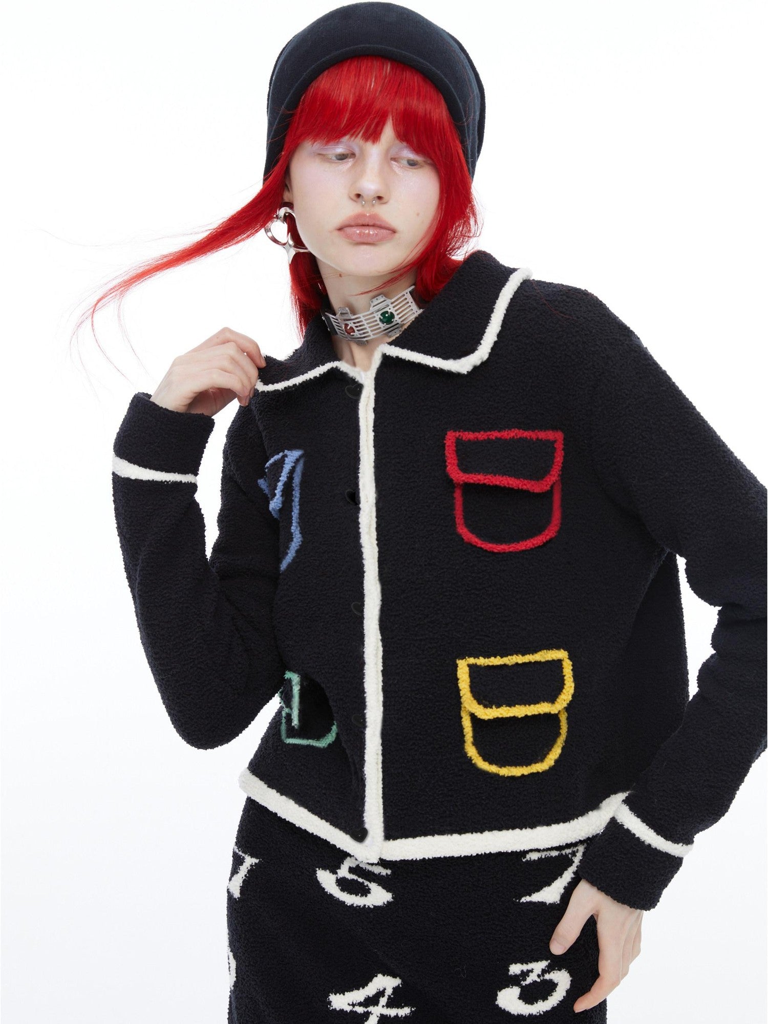 QUORRA S CHORD Colorful Pockets Doll Collar Tweed Inspired Women&