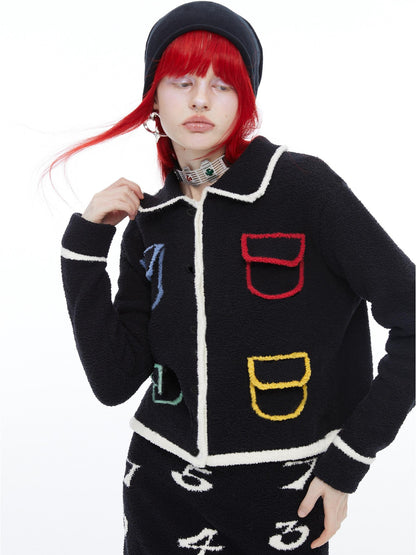QUORRA S CHORD Colorful Pockets Doll Collar Tweed Inspired Women&