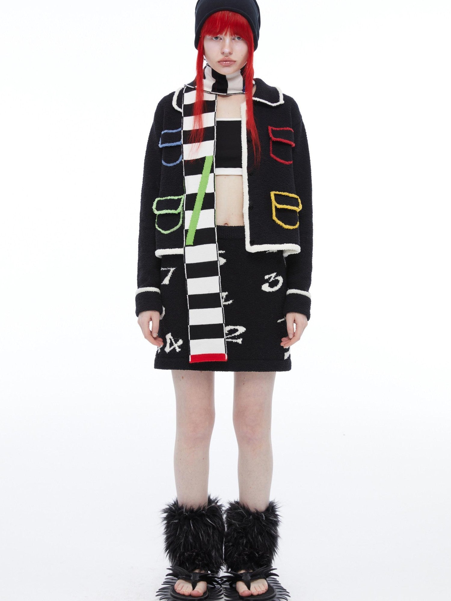 QUORRA S CHORD Colorful Pockets Doll Collar Tweed Inspired Women&