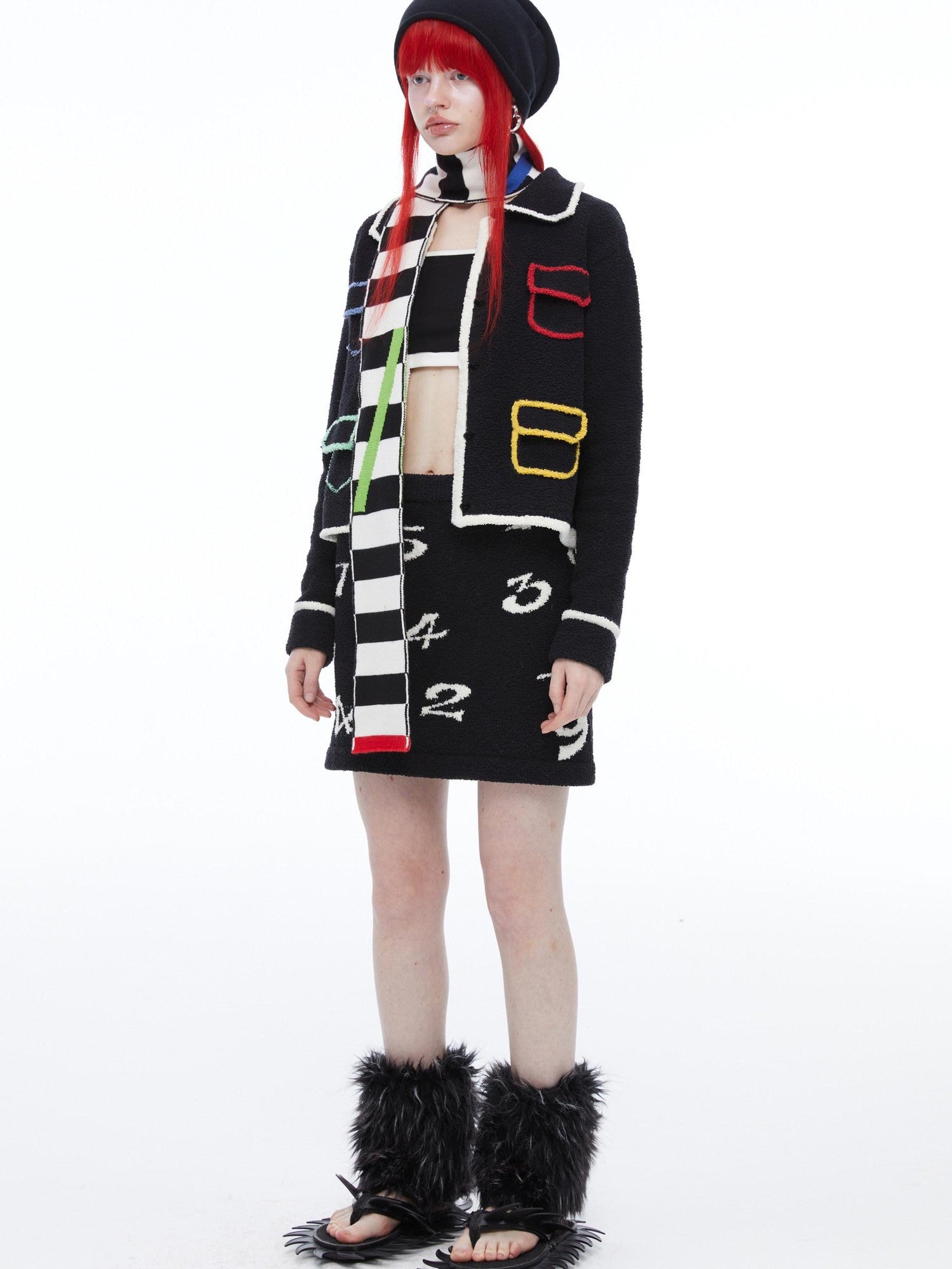 QUORRA S CHORD Colorful Pockets Doll Collar Tweed Inspired Women&