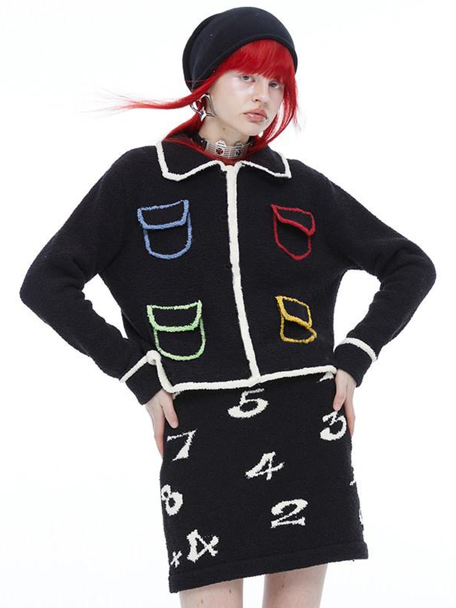 QUORRA S CHORD Colorful Pockets Doll Collar Tweed Inspired Women&