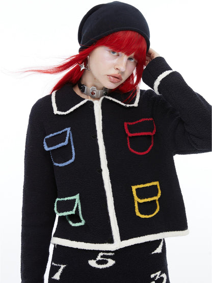QUORRA S CHORD Colorful Pockets Doll Collar Tweed Inspired Women&