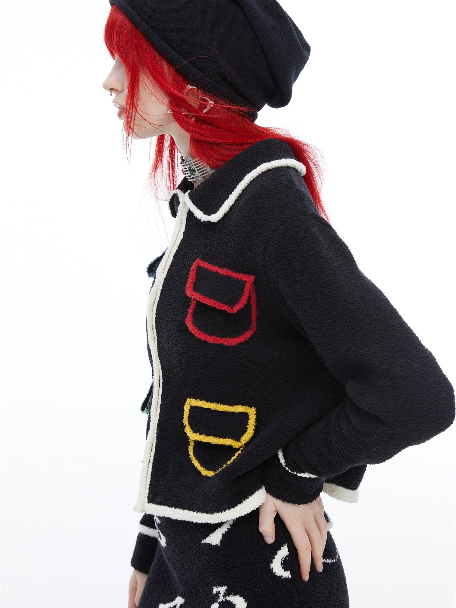 QUORRA S CHORD Colorful Pockets Doll Collar Tweed Inspired Women&