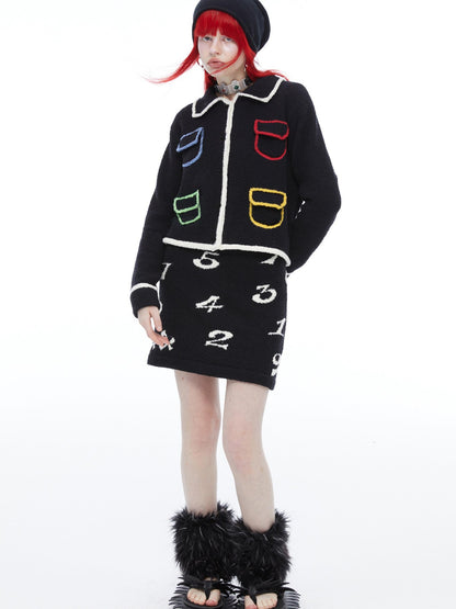 QUORRA S CHORD Colorful Pockets Doll Collar Tweed Inspired Women&