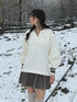 QUORRA S CHORD Cream Spliced Cashmere Sailor Collar Women&