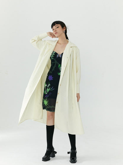 QUORRA S CHORD Cream White Special Texture Padded Shoulders Bow Women&