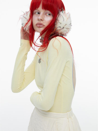QUORRA S CHORD Cream Yellow Colorblock Bardot Backless Women&