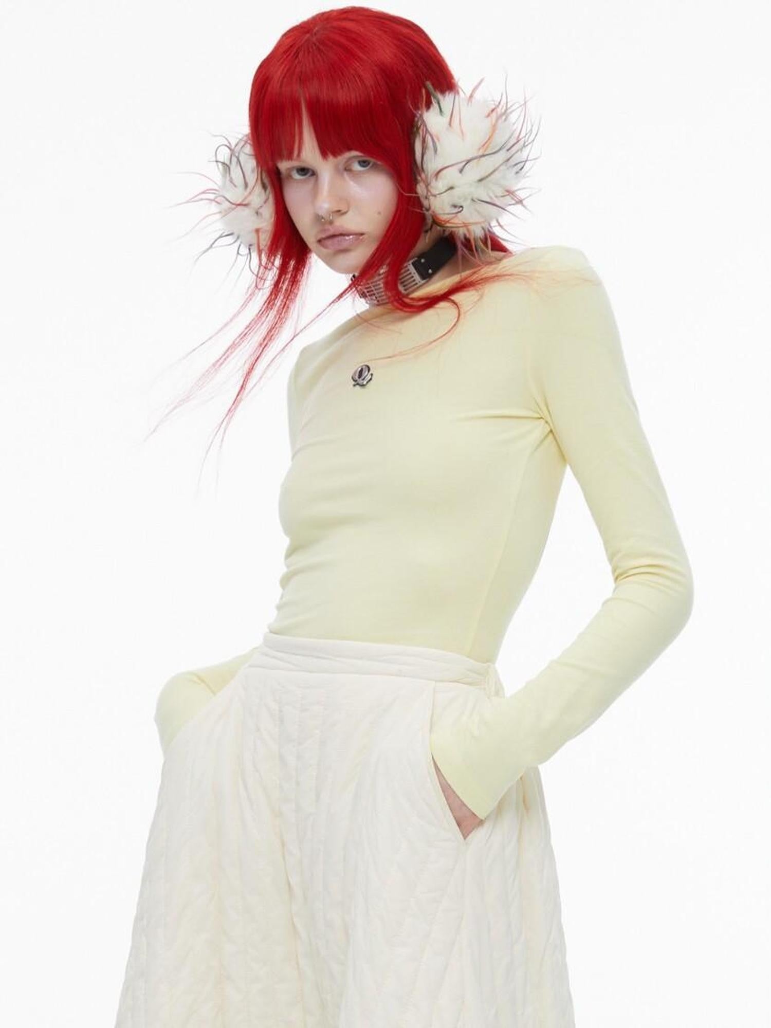 QUORRA S CHORD Cream Yellow Colorblock Bardot Backless Women&