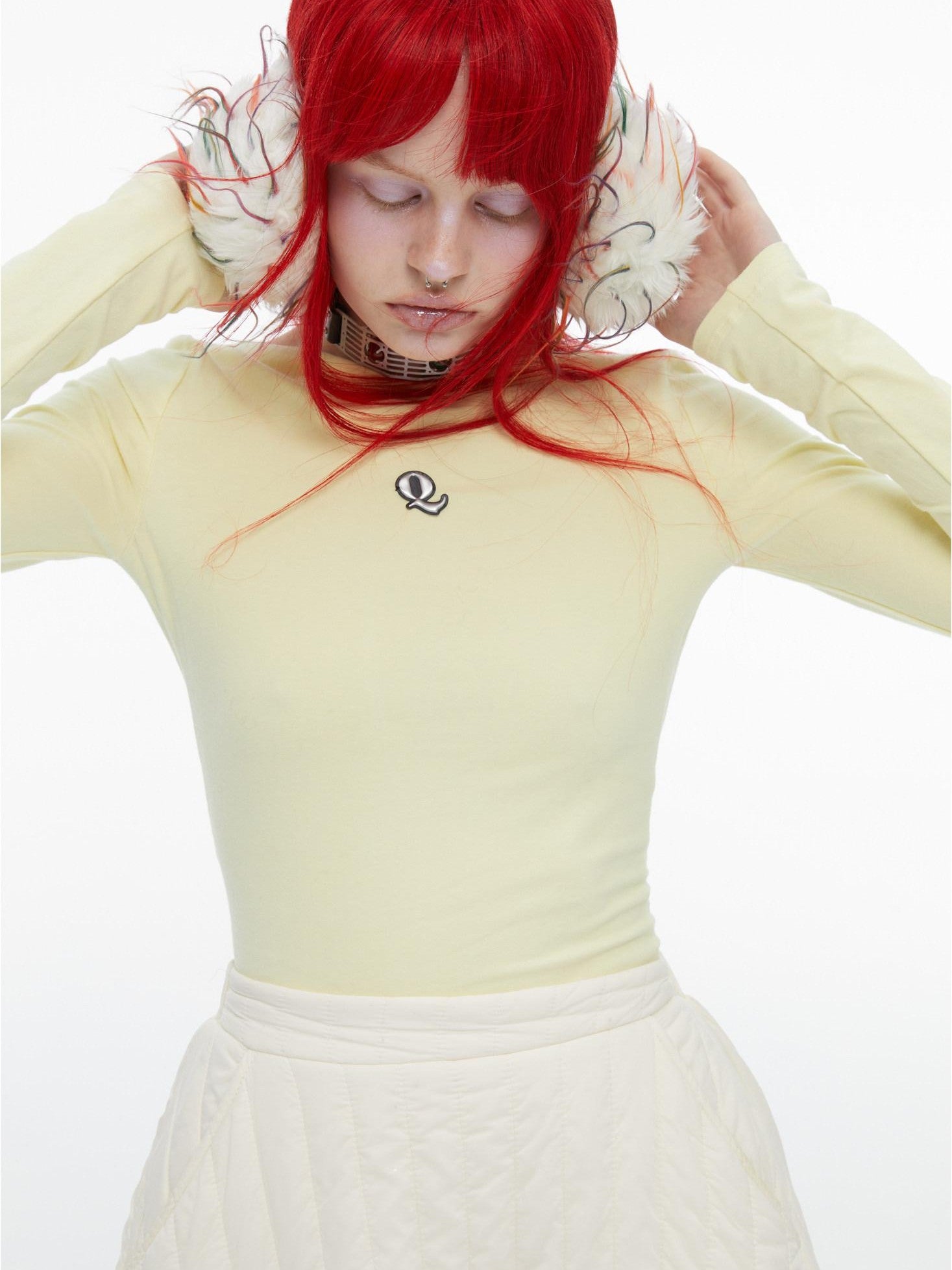 QUORRA S CHORD Cream Yellow Colorblock Bardot Backless Women&