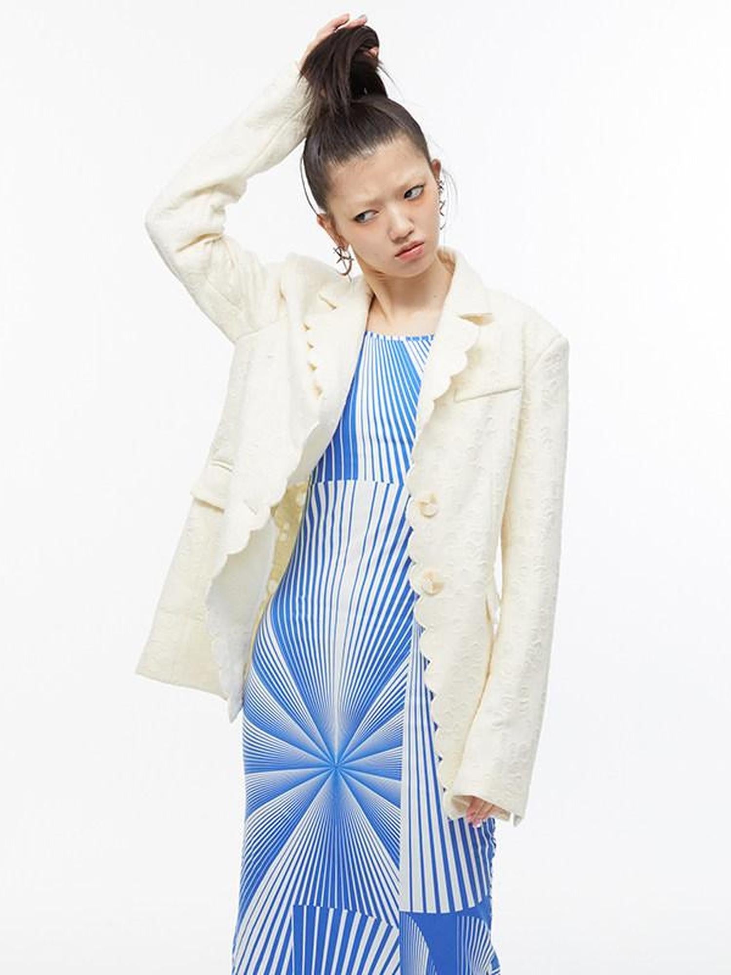 QUORRA S CHORD Creamy Cheese Texture Loose Relaxed Fit Women&