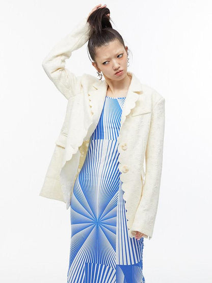 QUORRA S CHORD Creamy Cheese Texture Loose Relaxed Fit Women&