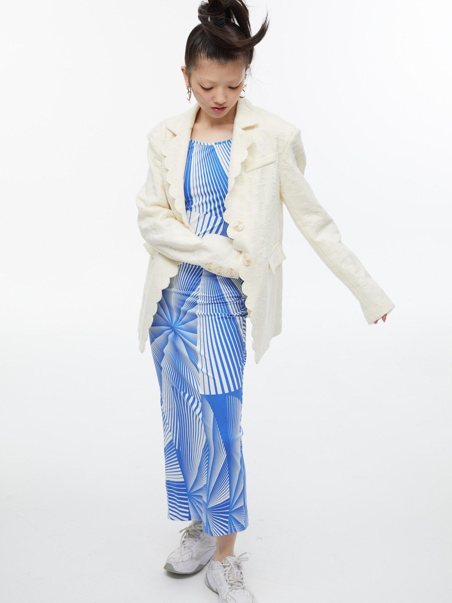 QUORRA S CHORD Creamy Cheese Texture Loose Relaxed Fit Women&