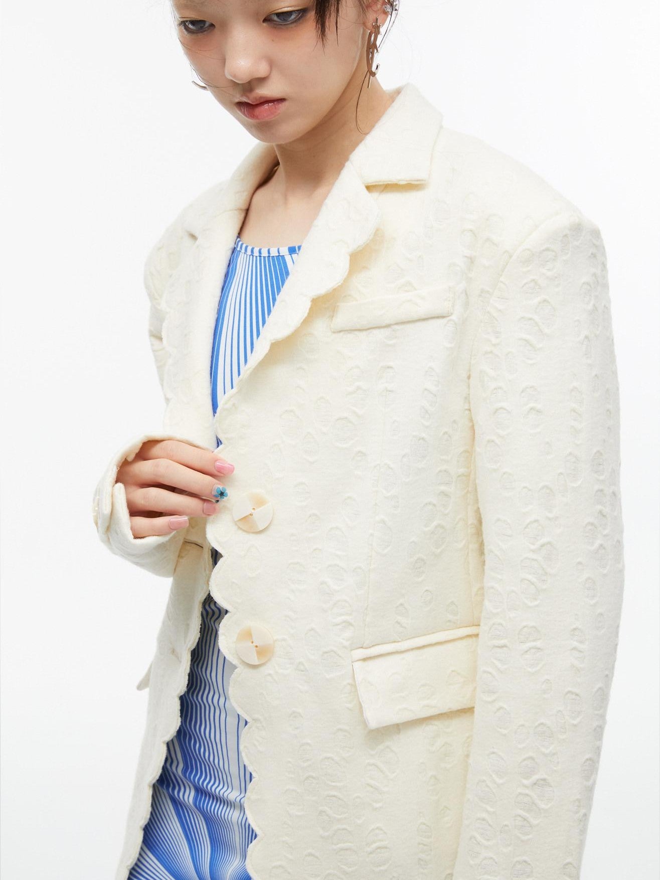 QUORRA S CHORD Creamy Cheese Texture Loose Relaxed Fit Women&
