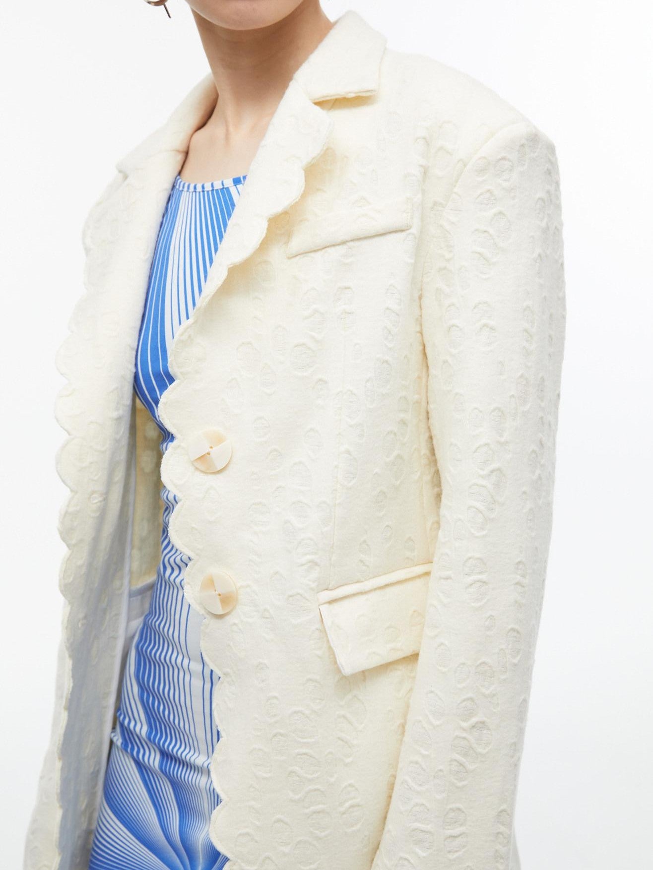 QUORRA S CHORD Creamy Cheese Texture Loose Relaxed Fit Women&