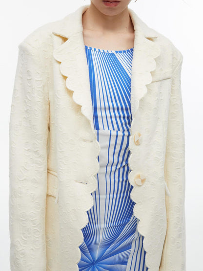 QUORRA S CHORD Creamy Cheese Texture Loose Relaxed Fit Women&