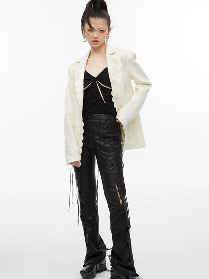 QUORRA S CHORD Creamy Cheese Texture Loose Relaxed Fit Women&