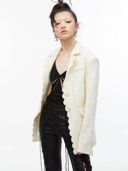 QUORRA S CHORD Creamy Cheese Texture Loose Relaxed Fit Women&