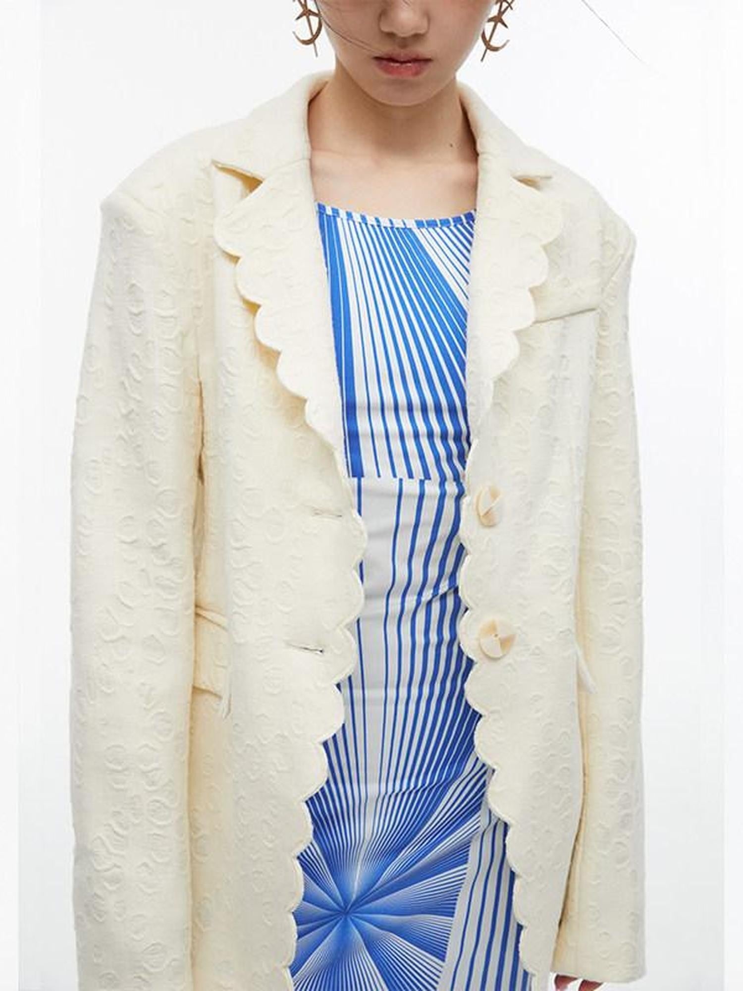 QUORRA S CHORD Creamy Cheese Texture Loose Relaxed Fit Women&