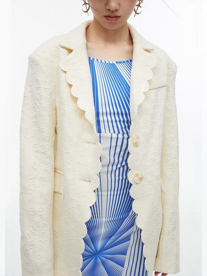 QUORRA S CHORD Creamy Cheese Texture Loose Relaxed Fit Women&