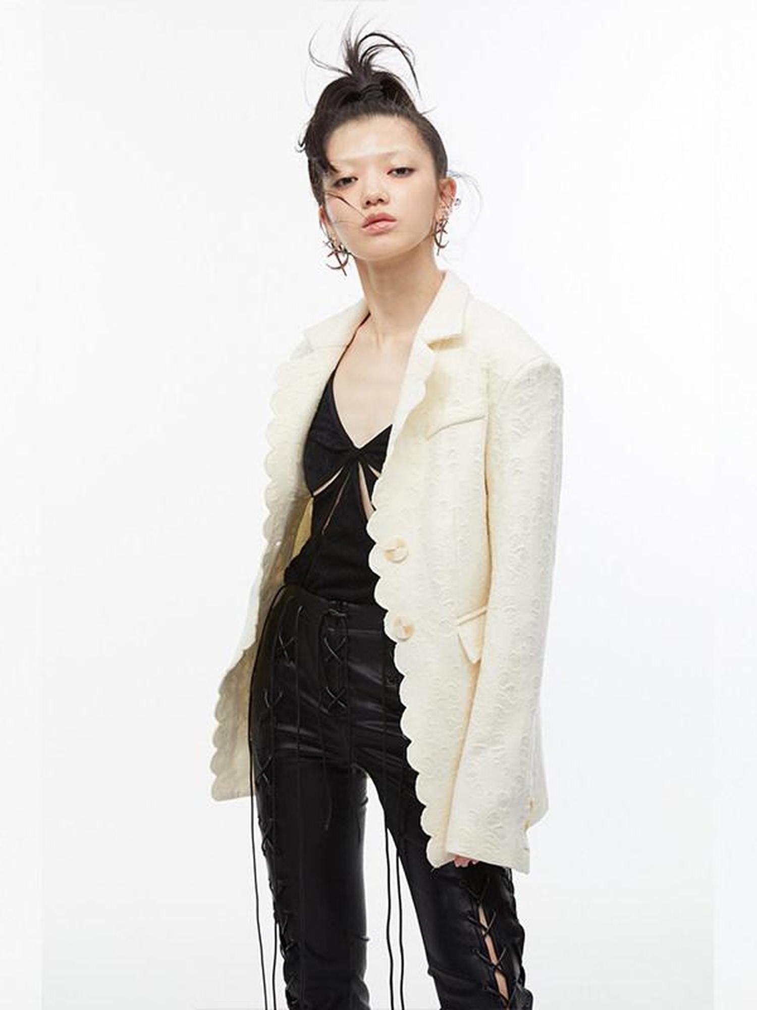 QUORRA S CHORD Creamy Cheese Texture Loose Relaxed Fit Women&