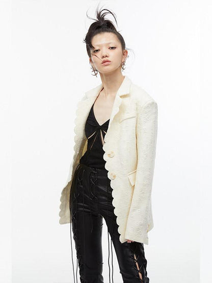 QUORRA S CHORD Creamy Cheese Texture Loose Relaxed Fit Women&