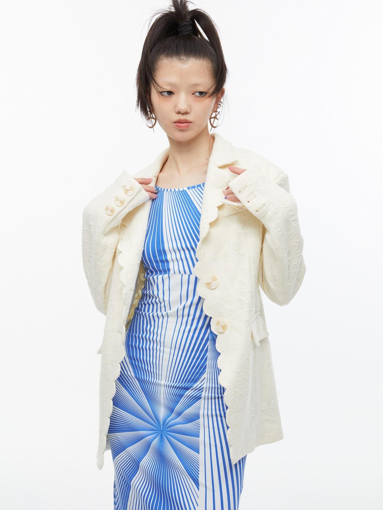 QUORRA S CHORD Creamy Cheese Texture Loose Relaxed Fit Women&
