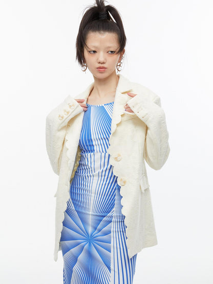 QUORRA S CHORD Creamy Cheese Texture Loose Relaxed Fit Women&