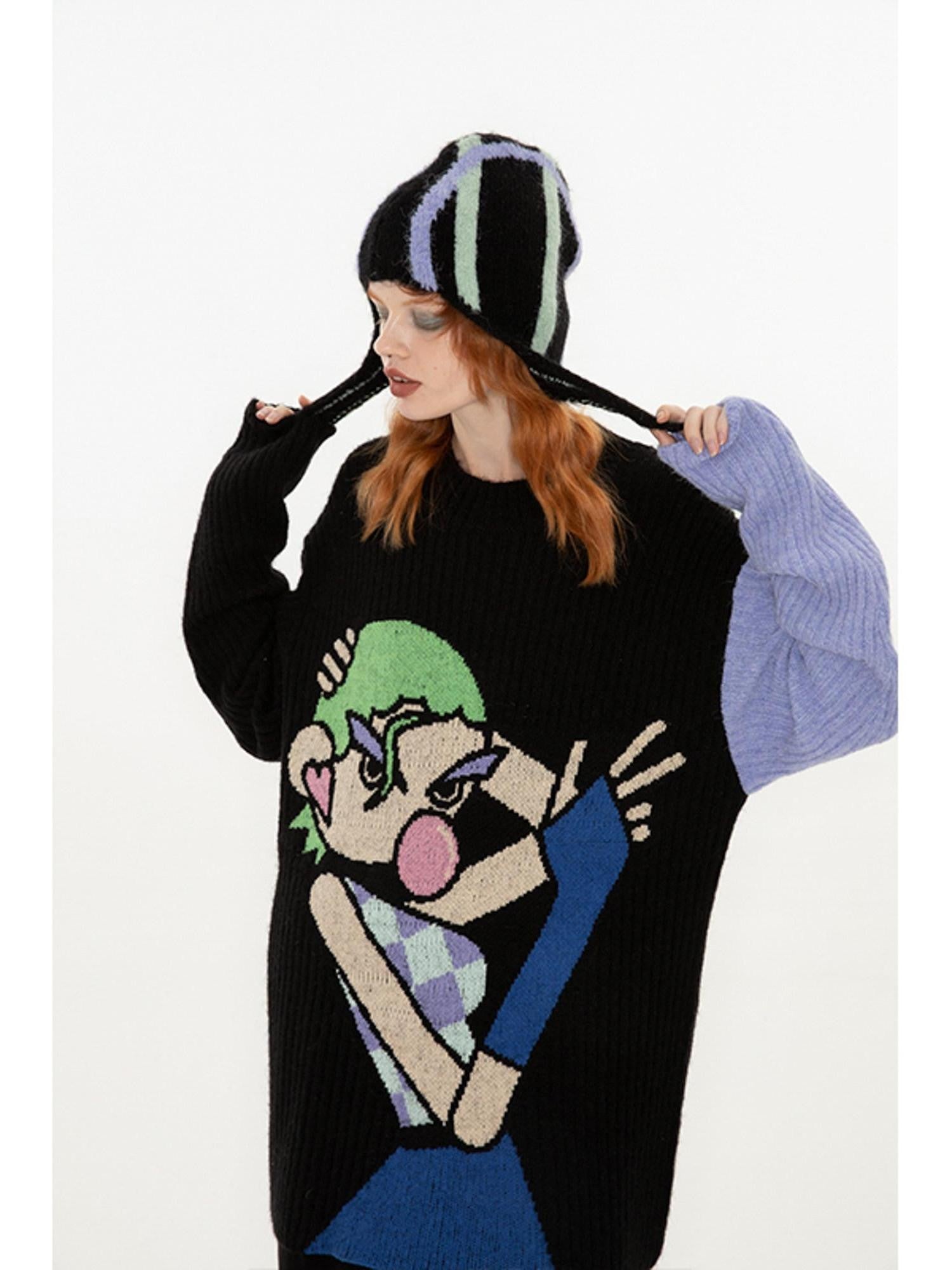 QUORRA S CHORD Cute Q Character Contrast Ribbed Women&