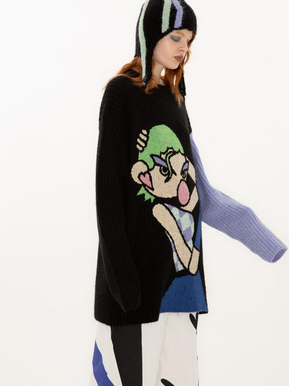 QUORRA S CHORD Cute Q Character Contrast Ribbed Women&
