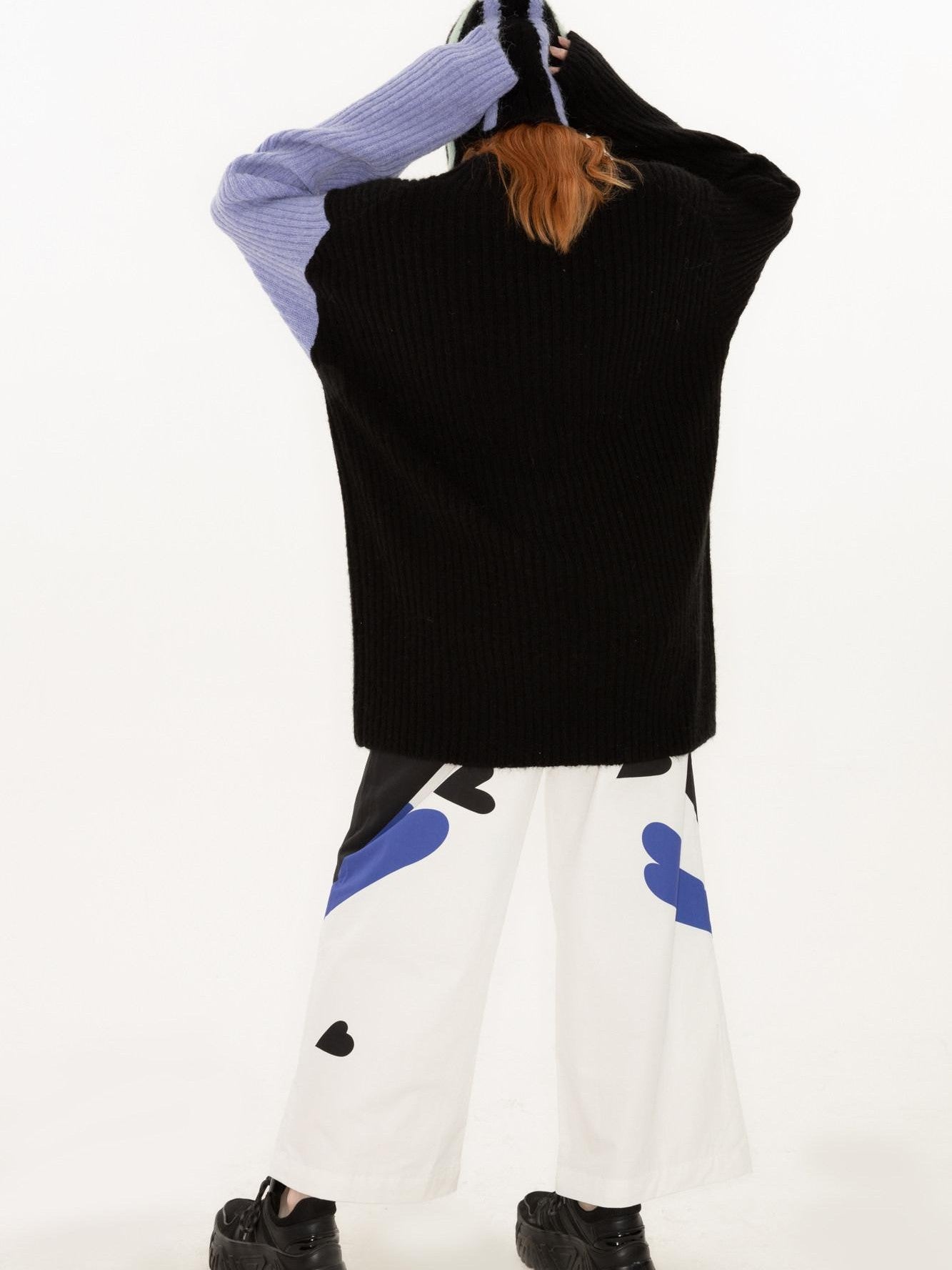QUORRA S CHORD Cute Q Character Contrast Ribbed Women&