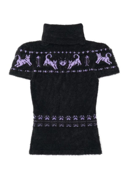 QUORRA_S_CHORD_Fuzzy_Embroidered_Jacquard_Kitten_High_Neck_Women&