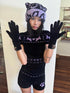 QUORRA S CHORD Fuzzy Knitted Touchscreen Full Finger Warm Women&