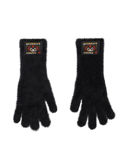 QUORRA S CHORD Fuzzy Knitted Touchscreen Full Finger Warm Women&