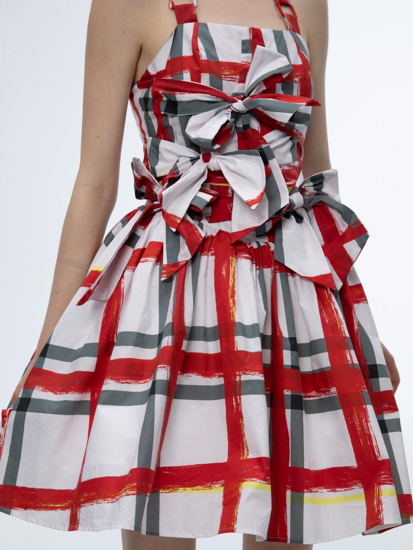 QUORRA S CHORD Graffiti Plaid Bow Punk Puffy Women&