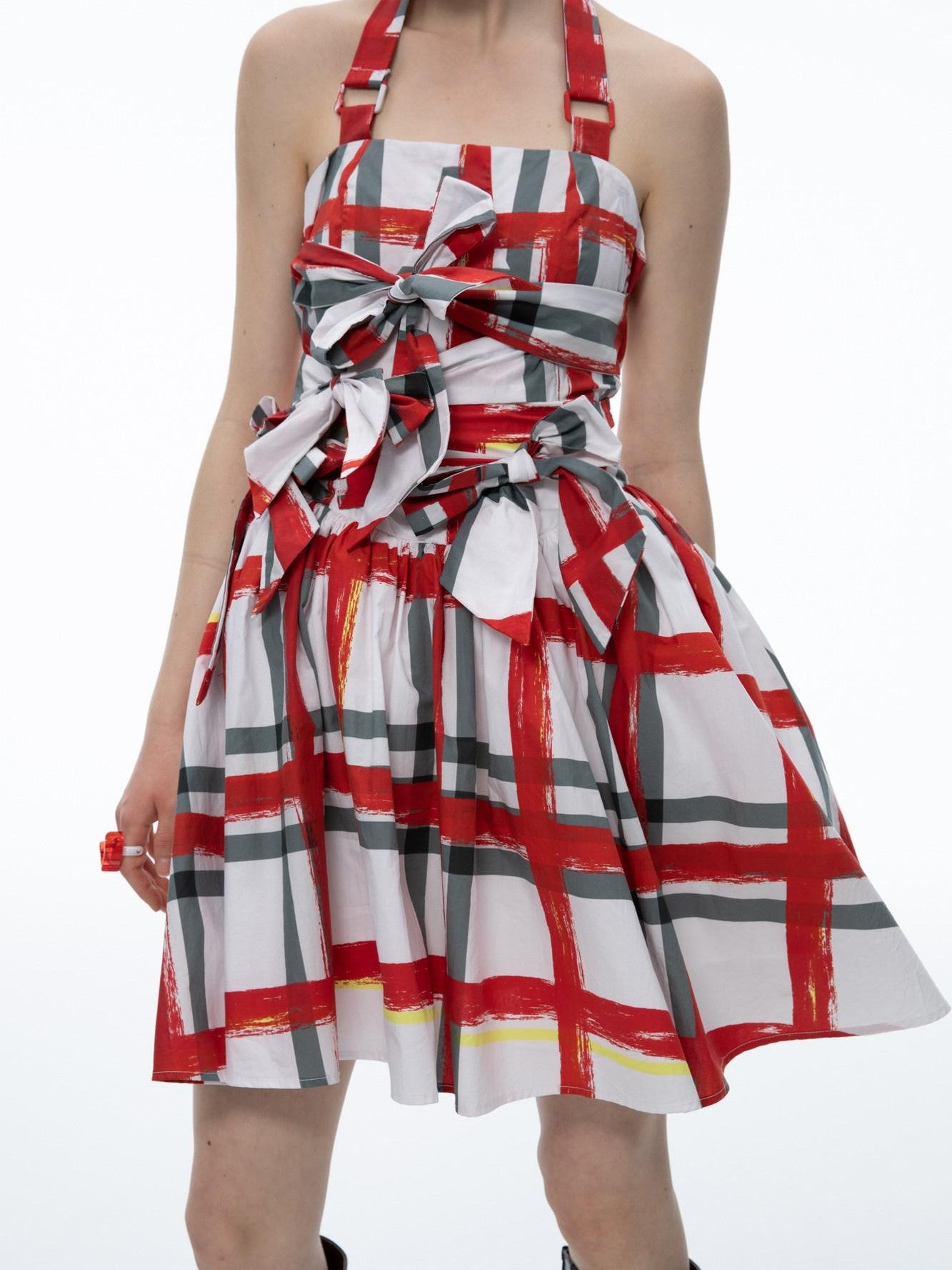 QUORRA S CHORD Graffiti Plaid Bow Punk Puffy Women&