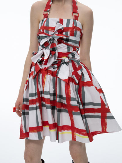 QUORRA S CHORD Graffiti Plaid Bow Punk Puffy Women&