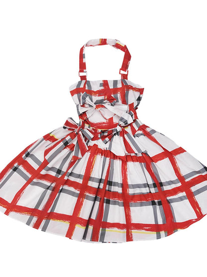 QUORRA S CHORD Graffiti Plaid Bow Punk Puffy Women&