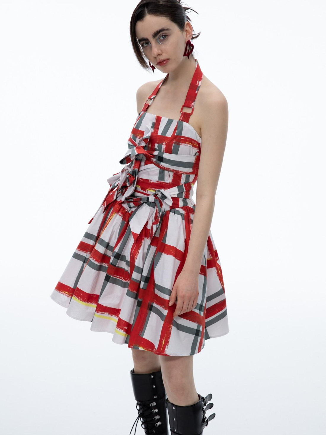 QUORRA S CHORD Graffiti Plaid Bow Punk Puffy Women&